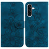 For Samsung Galaxy A36 5G / A56 5G Lily Embossed Leather Phone Case(Dark Blue)