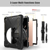 For iPad Pro 10.5 360 Degree Rotation Silicone Protective Cover with Holder & Hand Strap & Long Strap & Pencil Slot(Black)