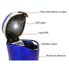 N12E Car Creative Ashtray Solar Power With Light And Cover With Cigarette Liighter (Blue)