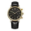 Ochstin 5081A Multifunctional Luminous Waterproof Leather Strap Quartz Watch(Gold+Black+Black)