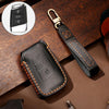 Hallmo Car Cowhide Leather Key Protective Cover Key Case for Volkswagen Lavida A Style(Black)