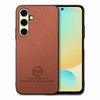 For Samsung Galaxy S24 FE 5G Twill Fabric Leather Skin Back Phone Case(Brown)