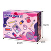 Girls Simulation Dressing Makeup Box Play House Non-toxic Cosmetics Set, Style: 21 In 1 Rose Leather Bag