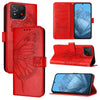 For Asus ROG Phone 8 Embossed Butterfly Leather Phone Case(Red)