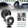 F102 Vehicle Dashboard Multi-function USB Colorful Lights Fan(Silver)