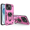 For iPhone 15 Plus Metal Rotating Bracket TPU + PC Magnetic Phone Case(Pink Purple)