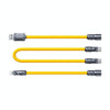 WK WDC-20 Mecha Series Silicone 1.4m 65W 4-in-1 Fast Charging Data Cable(Yellow)