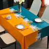 PVC Waterproof Oil-proof Embroidery Yarn Tablecloth, Size: 140x200cm(Tulip Fairy Orange Blue)