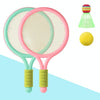 1 Pair Children Badminton Tennis Racket Outdoor Sports With Two Balls(Pink Green)
