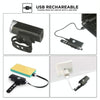 Bicycle USB Charging Headlight Lighting Cycling Equipment, Color:White 2255 Light+Ruby Taillight
