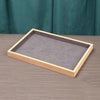 Bamboo Wood Jewelry Display Pallet Jewelry Storage Display Tray, Style: Empty Tray Gray