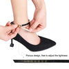 High Heel Shoes Prevent Heel Drop Shoelaces Four-Leaf Grass Shoelace Buckle(Suede Black)