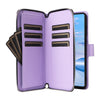 For Samsung Galaxy A33 5G Nine-card Slots Zipper Wallet Bag Leather Phone Case(Purple)