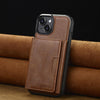 For iPhone 15 Plus / 14 Plus LC.IMEEKE L5 Series Detachable RFID Card Bag Magsafe Phone Case(Brown)