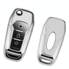TPU One-piece Electroplating Opening Full Coverage Car Key Case with Key Ring for Ford Edge / ESCORT / KUGA / Mondeo / EcoSport / FOCUS (Silver)