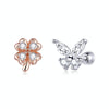 S925 Sterling Silver Clover Butterfly Women Earrings