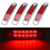 4 PCS MK-338 DC12-24V Truck 12LEDs Side Clearance Maker Light (Red Light)