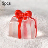 5pcs Christmas Micro Landscape Snowscape Decoration Accessories Christmas Resin Ornament, Style: No.14 Transparent Gift Box Red