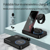 For Huawei Watch B18 4 in 1 Mobile Phone / Earphone Universal Foldable Wireless Charger(Black)