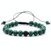 8mm Natural Stone Beads Men Weave Charm Couple Bracelets