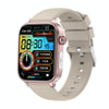 ET570 1.96 inch Color Screen Smart Watch Silicone Strap, Support Bluetooth Call / ECG(Beige)