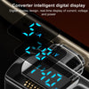 Type-C Male to Type-C Female Smart Digital Display Side Bend Charging Adapter(Black)