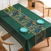 PVC Waterproof Oil-proof Embroidery Yarn Tablecloth, Size: 120x170cm(Folk Table Flag Green)