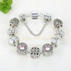 Women Fashion Simple Panjia Opal Crystal Alloy Bracelet, Length:17cm(Silver)