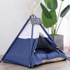 Canvas Pet Tent Bed, Medium, Navy Blue, For Cats & Dogs