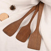 Long Handle Unpainted Chicken Wings Wooden Spatula Kitchen Utensils, Style:Large Spatula