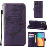 For Alcatel 1L 2021 Embossed Butterfly Leather Phone Case(Dark Purple)