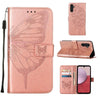 For Samsung Galaxy A24 4G Embossed Butterfly Leather Phone Case(Rose Gold)