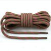 2 Pairs Round High Density Weaving Shoe Laces Outdoor Hiking Slip Rope Sneakers Boot Shoelace, Length:100cm(Light Brown-Rose Red)