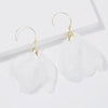 Long Exaggerated Fabric Art Handmade Petal Earrings, Color: E1908-20 White
