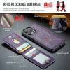 For iPhone 12 DG.MING K1 MagSafe Detachable Wallet RFID Back Cover Phone Case(Purple)