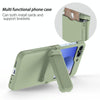 For Samsung Galaxy Z Flip6 5G Spring Rubber Chain Card Slot PC Folding Phone Case with Stand(Light Green)