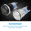 19MM Car Modification One-Button Start Switch Waterproof LED Metal Button(Black)