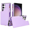 For Samsung Galaxy S23 Ultra 5G Double Flap Zipper RFID Leather Phone Case with Short Lanyard(Light Purple)