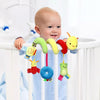 H033B Baby Caterpillar Cot Spiral Toy Cartoon Animal Baby With Rattle Bee Pram Hanging Soothing Toy