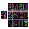 10 PCS Fluorescent Flower Arm Tattoo Sticker Face Sticker Waterproof Feather Tattoo Arm Tattoo Sticker(DKCS025)
