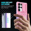 For Samsung Galaxy S25 Ultra 5G Sliding Camshield MagSafe Holder TPU Hybrid PC Phone Case(Purple Pink)