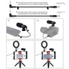 PULUZ 4 in 1 Vlogging Live Broadcast Smartphone Video Rig + 4.7 inch 12cm Ring LED Selfie Light Kits with Microphone + Tripod Mount + Cold Shoe Tripod Head for iPhone, Galaxy, Huawei, Xiaomi, HTC, LG, Google, and Other Smartphones(Red)