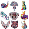 Irregular Wooden Animal Alien Puzzle High-Difficulty Three-Dimensional Puzzle Toy(Red Fox)