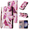 For Samsung Galaxy S25 5G Marble Bronzing Stitching Leather Phone Case(Purple)