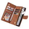 For Google Pixel 6a Multifunctional Frosted Zipper Wallet Leather Phone Case(Brown)