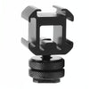 2PCS Universal Camera Rotary PTZ Three-Head Hot Shoe Base