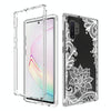 For Samsung Galaxy Note10+ PC+TPU Transparent Painted Phone Case(White Flower)