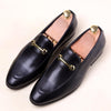 Pointed Set Men Leather Shoes, Size:48(Leather Surface Black)