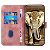 For Xiaomi Redmi K70 YX0060 Elephant Head Embossed Phone Leather Case with Lanyard(Pink)