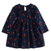 Girl Dress Children Dress Girls Long Sleeve Plaid Dress Soft Cotton Summer Princess Dresses Baby Girls Clothes, Size:90cm(Royal Blue Cherry)